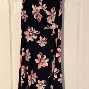 Chic Black Dress with Floral Design
